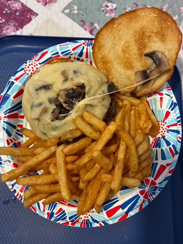 Swiss Mushroom Burger.