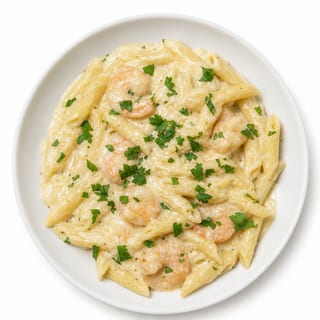 Shrimp Alfredo Over Pasta