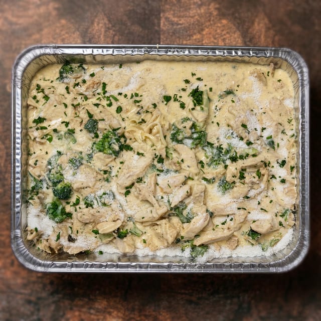 Pasta with Chicken Alfredo.