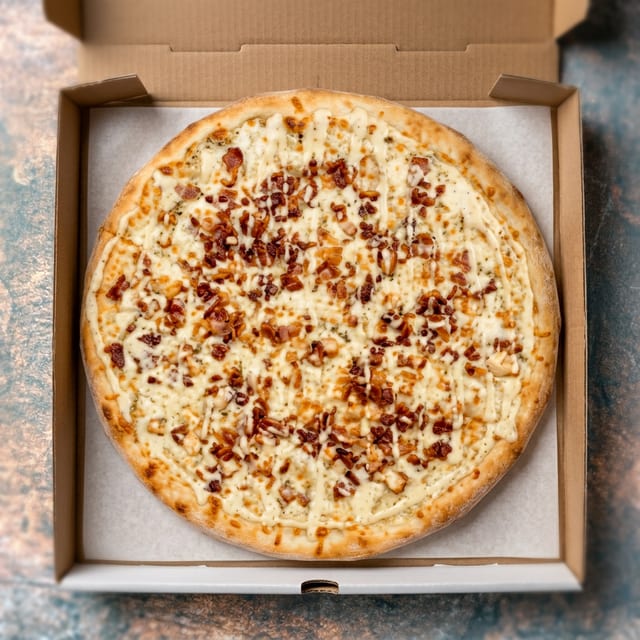 Crispy Chicken Bacon Ranch Pizza.