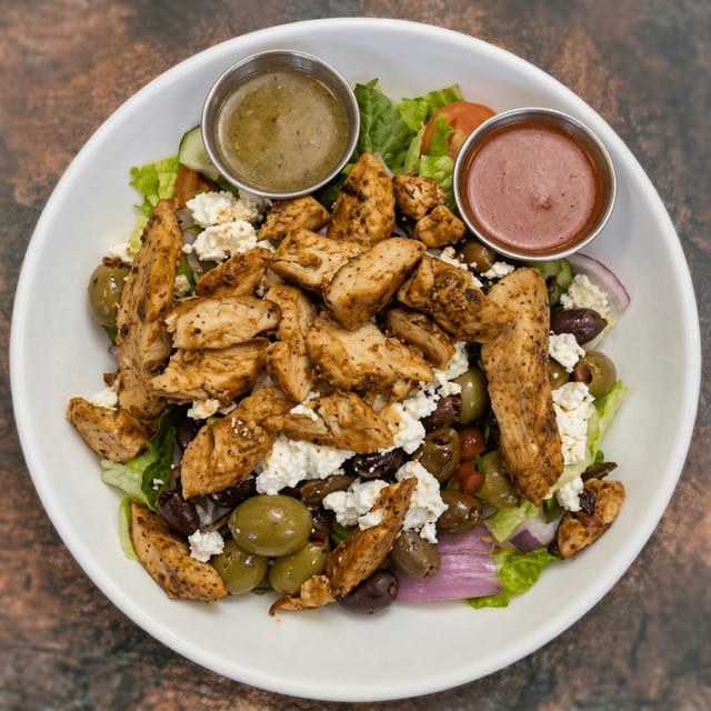 Greek Salad with Chicken.