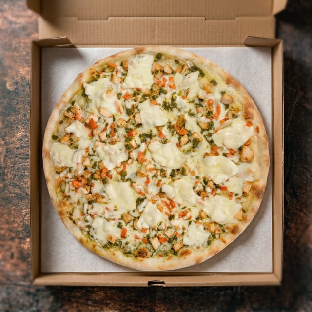 Chicken Pesto Pizza.